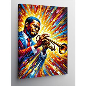 Kanvas Tablo Trompetçi Ve Renk Patlaması 70x100 cm