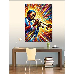 Kanvas Tablo Trompetçi Ve Renk Patlaması 70x100 cm