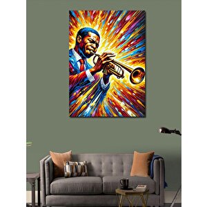 Kanvas Tablo Trompetçi Ve Renk Patlaması 70x100 cm