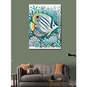 Kanvas Tablo Mercan Balığı Ve Denizaltı Dünyası 100x140 cm
