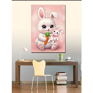 Kanvas Tablo Tavşan Ve Havuç Figürü 50x70 cm