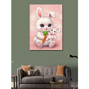 Kanvas Tablo Tavşan Ve Havuç Figürü 50x70 cm