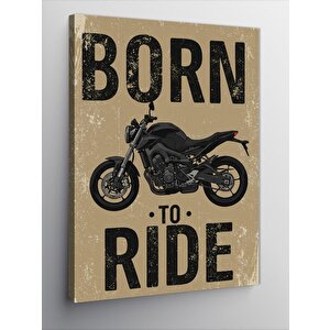 Kanvas Tablo "born To Ride" Motosiklet Temalı Poster 70x100 cm