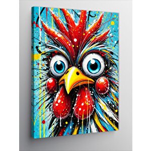 Kanvas Tablo Renkli Tavuk Çizimi 50x70 cm