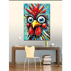 Kanvas Tablo Renkli Tavuk Çizimi 50x70 cm