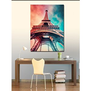 Kanvas Tablo Eyfel Kulesi Ve Mavi Gökyüzü 100x140 cm