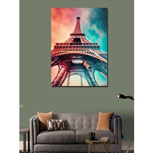 Kanvas Tablo Eyfel Kulesi Ve Mavi Gökyüzü 100x140 cm