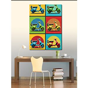 Kanvas Tablo Renkli Motosiklet Posteri 50x70 cm