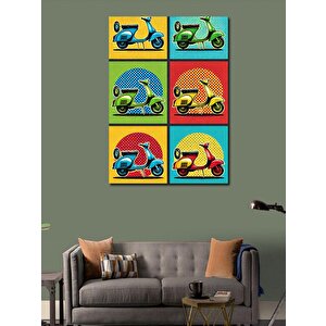 Kanvas Tablo Renkli Motosiklet Posteri 50x70 cm