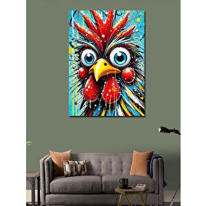 Kanvas Tablo Renkli Tavuk Çizimi 100x140 cm