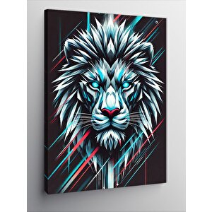 Kanvas Tablo Neon Aslan Portresi 100x140 cm