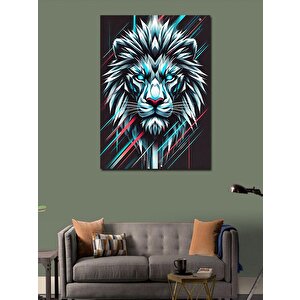 Kanvas Tablo Neon Aslan Portresi 100x140 cm