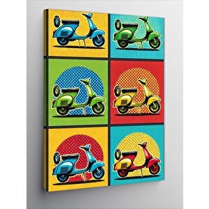 Kanvas Tablo Renkli Motosiklet Posteri 70x100 cm
