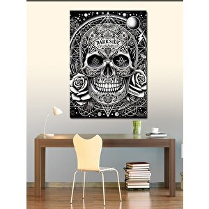 Kanvas Tablo Kafatası Ve Güller 70x100 cm