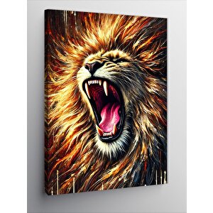 Kanvas Tablo Kükreyen Aslan Portresi 50x70 cm