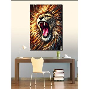 Kanvas Tablo Kükreyen Aslan Portresi 50x70 cm