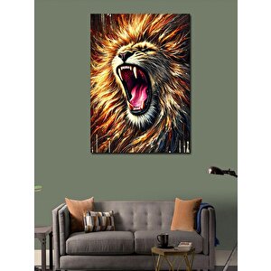 Kanvas Tablo Kükreyen Aslan Portresi 50x70 cm
