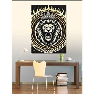 Kanvas Tablo Aslan Ve Kraliyet Simgesi 50x70 cm