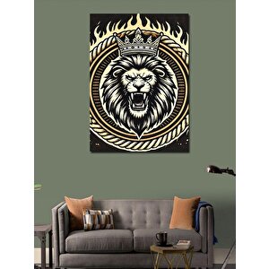 Kanvas Tablo Aslan Ve Kraliyet Simgesi 50x70 cm