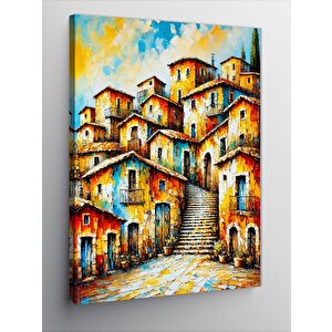 Kanvas Tablo Renkli Sokak Evleri 50x70 cm