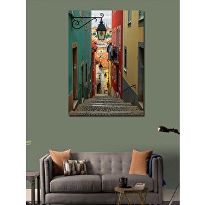 Kanvas Tablo Dar Renkli Sokaklar 100x140 cm