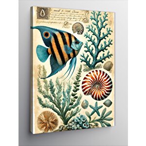 Kanvas Tablo Tropik Balıklar Ve Mercan 100x140 cm