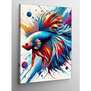 Kanvas Tablo Renkli Betta Balığı 100x140 cm