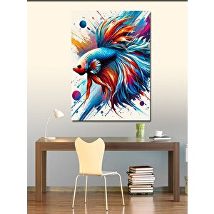 Kanvas Tablo Renkli Betta Balığı 100x140 cm
