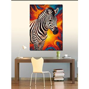 Kanvas Tablo Renkli Zebra 50x70 cm