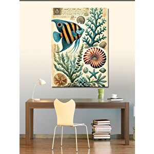Kanvas Tablo Tropik Balıklar Ve Mercan 50x70 cm