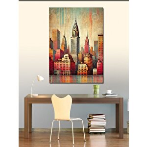 Kanvas Tablo Renkli Şehir Manzarası 100x140 cm
