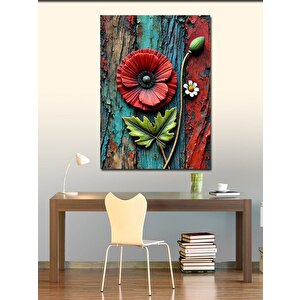 Kanvas Tablo Renkli Gelincik Çiçeği 70x100 cm