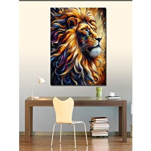 Kanvas Tablo Aslanın Renkli Portresi 100x140 cm