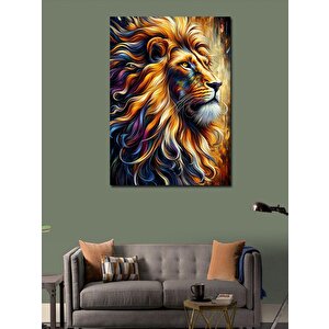 Kanvas Tablo Aslanın Renkli Portresi 100x140 cm