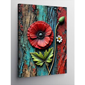 Kanvas Tablo Renkli Gelincik Çiçeği 50x70 cm