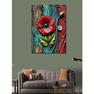 Kanvas Tablo Renkli Gelincik Çiçeği 50x70 cm