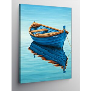 Kanvas Tablo Mavi Balıkçı Kayığı 50x70 cm