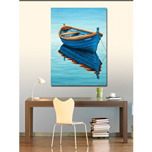 Kanvas Tablo Mavi Balıkçı Kayığı 50x70 cm