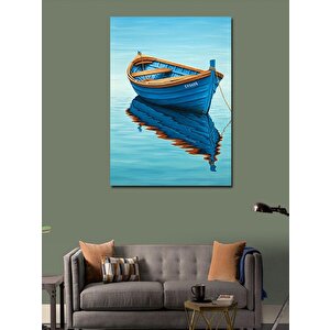 Kanvas Tablo Mavi Balıkçı Kayığı 50x70 cm