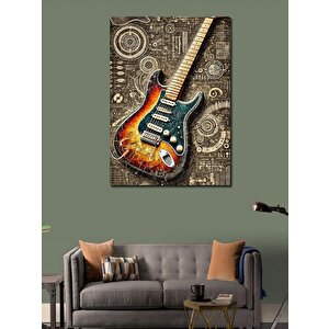 Kanvas Tablo Renkli Elektro Gitar 100x140 cm
