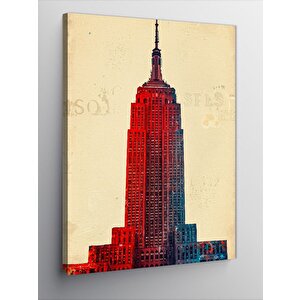 Kanvas Tablo Empire State Binası Ve Vintage Tasarım 70x100 cm