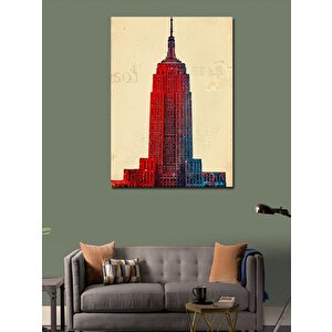 Kanvas Tablo Empire State Binası Ve Vintage Tasarım 70x100 cm