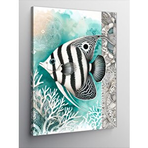 Kanvas Tablo Mercanlar Ve Tropik Balık 100x140 cm