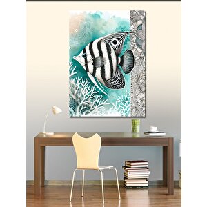 Kanvas Tablo Mercanlar Ve Tropik Balık 100x140 cm