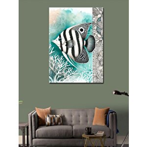 Kanvas Tablo Mercanlar Ve Tropik Balık 100x140 cm