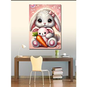 Kanvas Tablo Tavşan Ve Pelüş Oyuncak 70x100 cm
