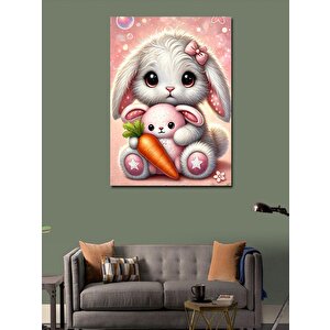 Kanvas Tablo Tavşan Ve Pelüş Oyuncak 70x100 cm