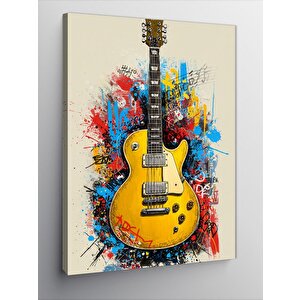 Kanvas Tablo Renkli Elektro Gitar 70x100 cm