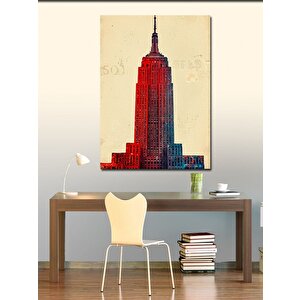 Kanvas Tablo Empire State Binası Ve Vintage Tasarım 50x70 cm