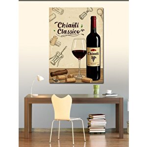 Kanvas Tablo Şarap Ve Vintage Posteri 100x140 cm